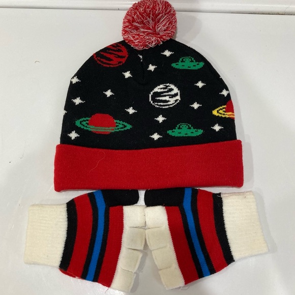 Just Believe Unicorn Santa Galaxy Aliens Stockinf Cap glove set - OS - lights up - Picture 4 of 11